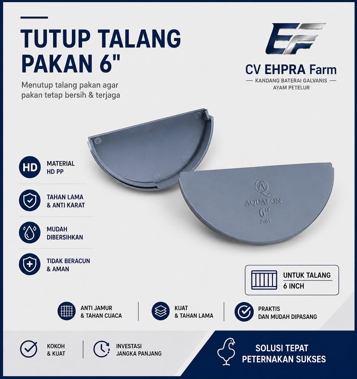 Tutup Talang Pakan 6 Inch